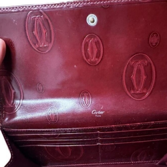 EUC Ladies Burgundy Red CARTIER Happy Birthday Edition Long Wallet With COA main image 4